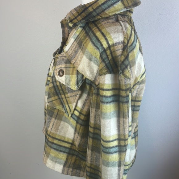 NWT $98 Bagatelle Green and Cream Utility Cropped Jacket - Picture 7 of 8